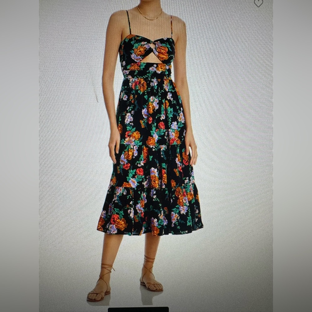 Aqua sleeveless Cotout Midi Dress - exclusive
